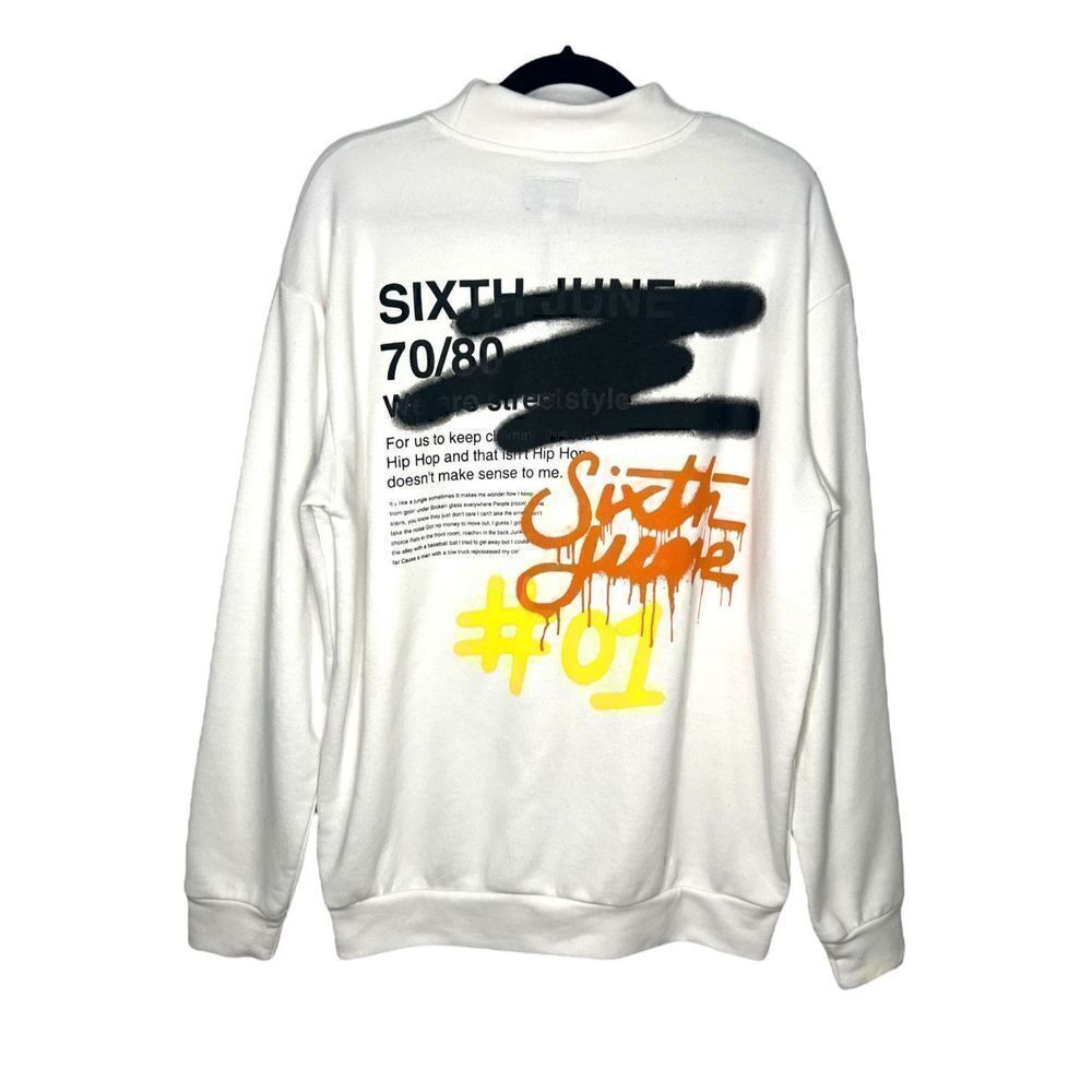 Sixth June Men’s Medium Oversized Sweatshirt Graffiti Print Streetwear